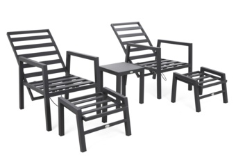 Meble ogrodowe aluminiowe Morton Dark Grey / Grey Melange