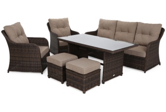 Meble ogrodowe technorattanowe Bergamo Brown Mat / Brown Melange