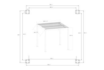 Pergola ogrodowa aluminiowa Bermeo 400 x 400 cm