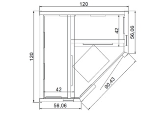 Sauna infrared narożna Nordum Basic D 2-osobowa naturalna