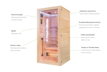 Sauna infrared Nordum Solea 1-osobowa naturalna - z jodły kanadyjskiej Sauna infrared Nordum Solea 1-osobowa naturalna