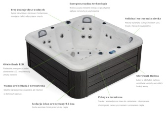 Wanna ogrodowa z hydromasażem Aquess Zenya 3101 6-osobowa