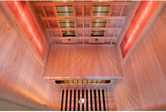 Sauna infrared Nordum Classic 1-osobowa naturalna - z panelami solnymi - z jodły kanadyjskiej Sauna infrared Nordum Classic 1-osobowa naturalna