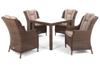 Meble ogrodowe technorattanowe Bristol Square Brown / Brown Melange 4+1