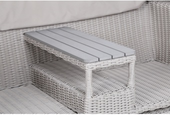 Kosz ogrodowy technorattanowy Michigan White / Grey