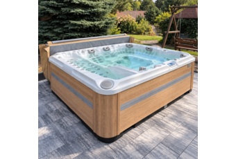 Wanna ogrodowa z hydromasażem Aquess Ecstatic 8203 7-osobowa Sterling White / OAK