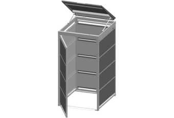 Zabudowa kosza śmietnikowego TOP BOX Premium 240 l - antracytowy - 1 moduł Zabudowa kosza śmietnikowego TOP BOX Premium 240 l
