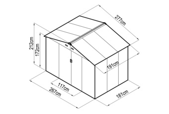 Domek narzędziowy szary Oslo 277 x 191 cm Domek narzędziowy Oslo 277 x 191 cm Grey