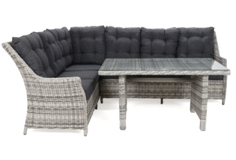 Narożnik technorattanowy lewy Alicante Light Grey / Grey Melange