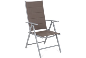 Krzesło ogrodowe aluminiowe Ibiza Silver / Taupe