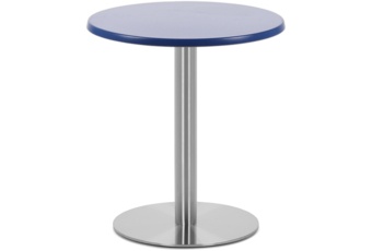 Stół na nodze stalowej INOX Werzalit Blau Ø 70