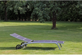 Leżak ogrodowy aluminiowy Ibiza szary II gat. Leżak ogrodowy aluminiowy Ibiza Grey / Window Grey II. gatunek