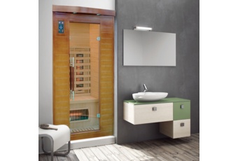 Sauna infrared Nordum Classic 2-osobowa WiFi brązowa - z panelami solnymi - z koloroterapią Sauna infrared Nordum Classic 2-osobowa WiFi brązowa