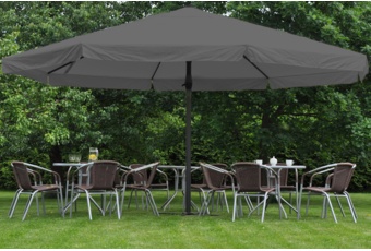 Duży parasol ogrodowy okrągły Ø 5 m szary