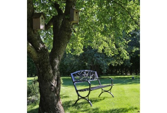 Ławka ogrodowa metalowa Flowers Green