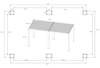 Pergola aluminiowa 6x3 m Bermeo z żaluzjami Pergola ogrodowa aluminiowa Bermeo 600 x 300 cm