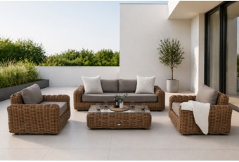 Meble ogrodowe technorattanowe Umbria Beige / Taupe Melange