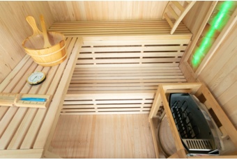 Sauna fińska Nordum Solea 4-osobowa naturalna - z panelami solnymi - z jodły kanadyjskiej Sauna fińska Nordum Solea 4-osobowa naturalna