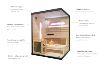 Sauna fińska narożna Nordum Pure 3-osobowa czarna