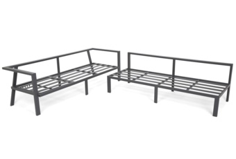 Narożne meble ogrodowe aluminiowe Miami Grey / Window Grey