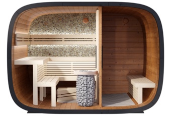 Sauna fińska zewnętrzna Leil® Saunas Round Cube Double 2.4 5-osobowa