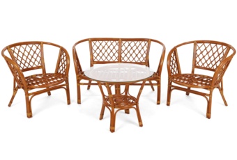 Meble ogrodowe rattanowe Bahama Orange / Brown 3+1