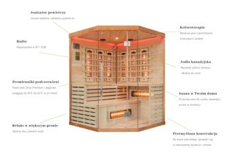 Sauna infrared narożna Nordum Solea 4-osobowa Smart brązowa