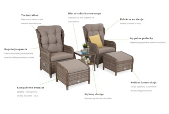 Meble ogrodowe technorattanowe Sofia Ginger / Brown Melange