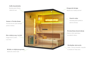 Sauna fińska narożna Nordum Pure 4-osobowa czarna II. gatunek