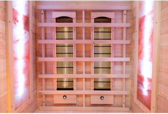 Sauna infrared Nordum Classic 1-osobowa naturalna - z panelami solnymi - z jodły kanadyjskiej Sauna infrared Nordum Classic 1-osobowa naturalna