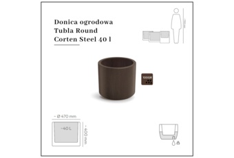 Donica ogrodowa Tubla Round Corten Steel 40 l 