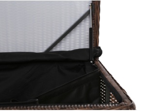 Skrzynia ogrodowa technorattanowa Lorca - brązowa - duża - meble ogrodowe Skrzynia ogrodowa Lorca Brown Mat