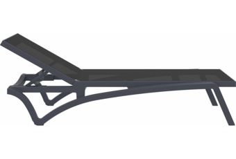 Leżak ogrodowy Siesta Pacific Dark Grey / Black