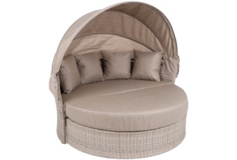 Sofa ogrodowa z baldachimem Sydney Beige / Brown Melange