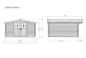Drewniany domek ogrodowy Megiw Jaskier 452 x 482 cm Domek ogrodowy Megiw Jaskier
