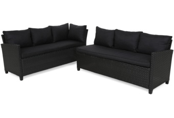 Narożnik ogrodowy technorattanowy Lagos Dark Grey / Grey Melange