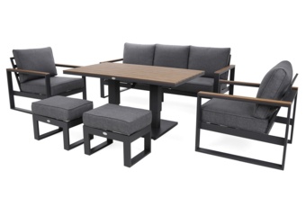 Meble ogrodowe aluminiowe Sorrento Polywood Grey / Grey Melange