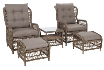 Meble ogrodowe technorattanowe Corfu Light Brown / Beige Melange