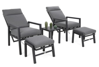 Meble ogrodowe aluminiowe Morton Dark Grey / Grey