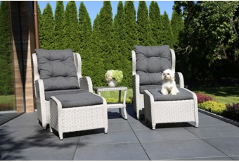 Meble ogrodowe technorattanowe Sofia White / Grey