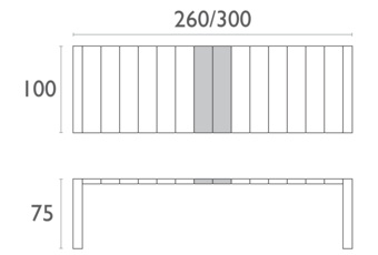 Stół Siesta Vegas 260+40 cm Dark Grey