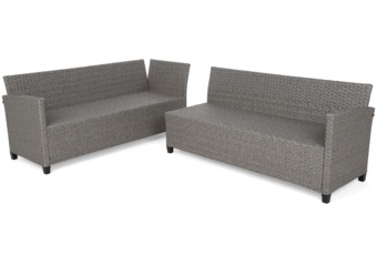 Narożne meble ogrodowe technorattanowe Lagos Muddy Grey / Black Melange