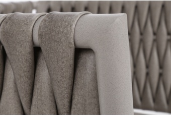 Zestaw mebli aluminiowych Tasos Cream / Latte - dla 4 osób  Meble ogrodowe technorattanowe Tasos Cream / Latte