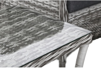 Meble ogrodowe technorattanowe Sofia jasnoszare dwuosobowe Meble ogrodowe technorattanowe Sofia Light Grey / Grey Melange