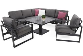 Narożne meble ogrodowe aluminiowe Sorrento Comfort Grey / Grey Melange