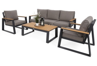 Meble ogrodowe aluminiowe Rimini Dark Grey / Beige Melange