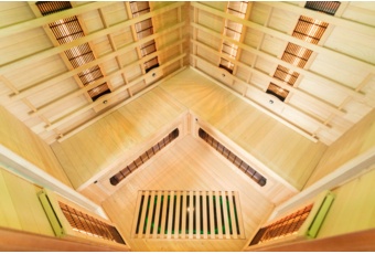 Sauna infrared narożna Nordum Classic 3-osobowa brązowa