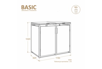 Zabudowa kosza śmietnikowego TOP BOX Basic 2 x 120 l