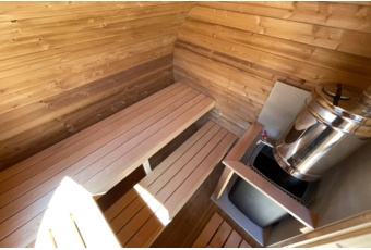 Sauna fińska zewnętrzna Hobbit Medium CLT 240 x 400 cm Sauna fińska zewnętrzna Hobbit Medium CLT 240 x 400 cm