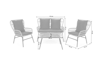 Meble ogrodowe technorattanowe Werona Beige / Grey